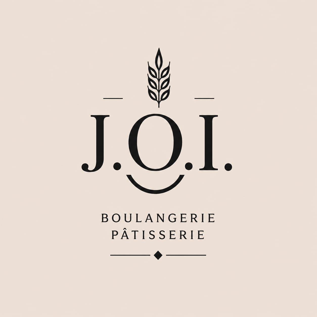 Logo de la Boulangerie J.O.I. : un épi de blé au-dessus des initiales J.O.I.